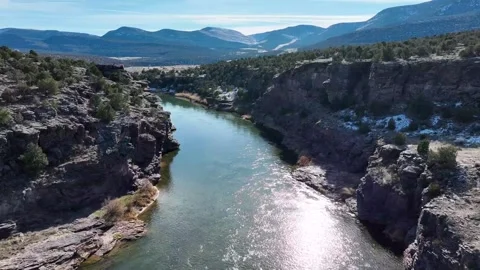 4K Aerial view ofthe Green river in Utah Stock Footage 317129058