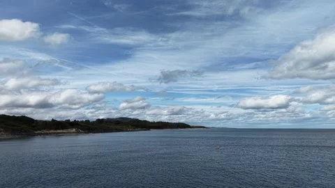 4K Aerial View of Old Bar Beach Coast at Courtown Wexford Ireland Vídeo Stock 338258428
