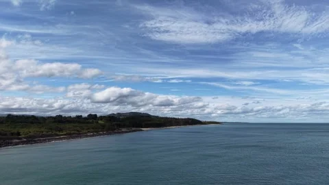 4K Aerial View of Old Bar Beach Coast at Courtown Wexford Ireland Stock Footage 338258736
