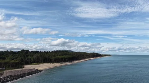 4K Aerial View of Old Bar Beach Coast at Courtown Wexford Ireland Vidéo 338258787