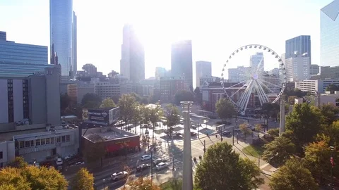 4k Aerial view over Centennial Park in Atlanta Vidéo gratuite 70071822