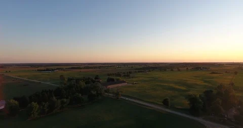 4K Aerial View of Rural Canadian Farm (Ontario) Stock Footage