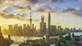 4K: Aerial view of Shanghai Pudong at sunrise. 4k or 4k+ Resolution