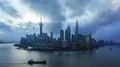 4K Aerial view of Shanghai at sunrise, China. Zoom out. 4k or 4k+ Resolution