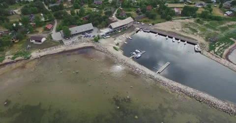 4K Aerial view of a small dock Stock Footage 67447461