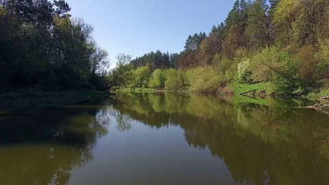 4K Aerial view of small river Video stock 89010833