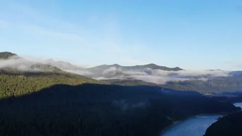 4k Aerial View - Sunrise over the Mountains Stock Footage