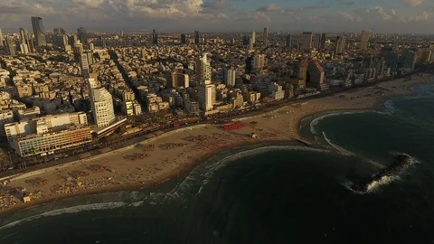 4K Aerial View Of Tel Aviv, Israel Stock Footage 90128012