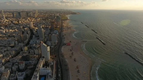 4K Aerial View Of Tel Aviv, Israel Stock Footage 90128022