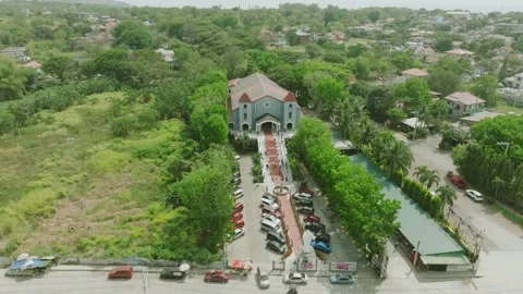 4K Aerial View of Transfiguration of Christ Parish Church, Antipolo, Rizal, Stock Footage 329906190
