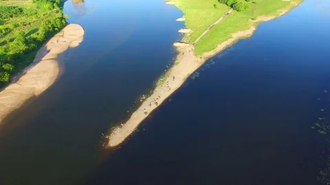 4K Aerial view of the two river confluence, Nemunas and Neris, Lithuania - 002 動画素材 73918168