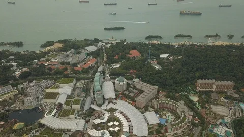 4K Aerial view of the Universal Studios theme park and other buildings Stock Footage 107505475
