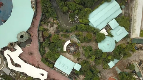 4K Aerial view of the Universal Studios theme park in Singapore Stock Footage 107894300