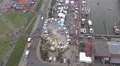 4k Aerial view zoom people and ferris wheel Bremerhaven city and harbor 4k or 4k+ Resolution