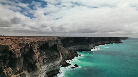 4K Aerial Views of the Stunning Cliffs of the Nullarbor Plain Stock Footage 259983802