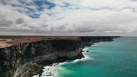 4K Aerial Views of the Stunning Cliffs of the Nullarbor Plain Stock Footage 259984413