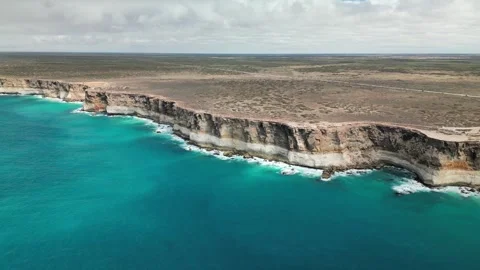 4K Aerial Views of the Stunning Cliffs of the Nullarbor Plain Stock Footage 259986378