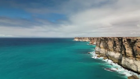 4K Aerial Views of the Stunning Cliffs of the Nullarbor Plain Stock Footage 260013987