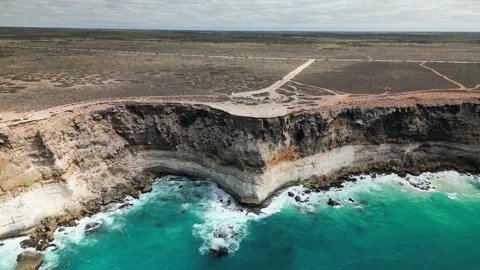 4K Aerial Views of the Stunning Cliffs of the Nullarbor Plain Stock Footage 260014246