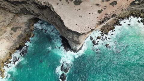 4K Aerial Views of the Stunning Cliffs of the Nullarbor Plain Stock Footage 260014426