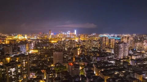 4K Aerial Wide Panoramic Timelapse for Huizhou City Promotional Video, Guangdong 库存影片 344372202