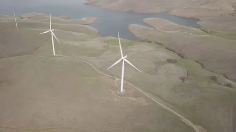 4k Aerial Windmill Conservation Wind Power Energy Stock Footage 84934537
