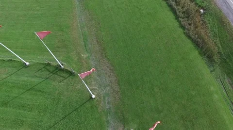 4k aerial windy flags Stock Footage 55602217