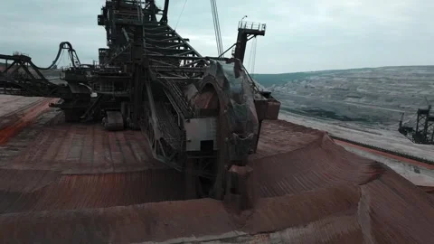 4K Aerial of Worlds biggest Excavator 293 in Hambach Mine, Germany Stock Footage 319025341