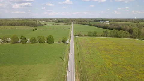 4k Aerial/Drone fly over Fallow Fields with Grass and Flowers. Stock Footage 238690050