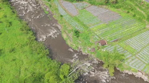 4K Aerials View Fly Over small rocks river mountain Stock Footage 272589899