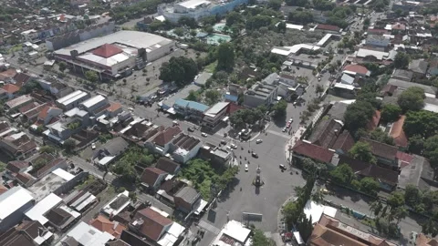 4K Aerials View Prolimans Intersection In Madiun CIty Stock Footage 270499632