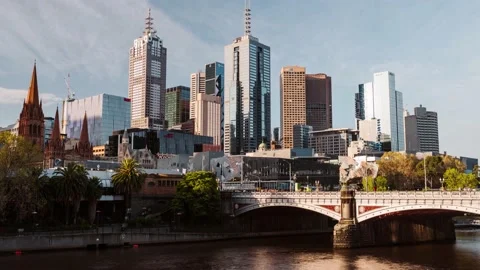 4k afternoon timelapse Melbourne Video stock 219718635
