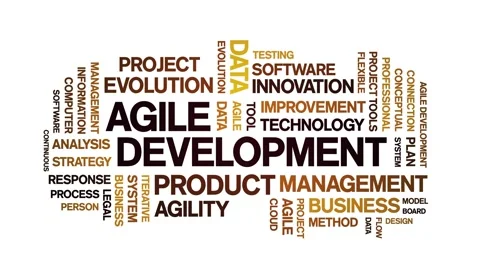 4k Agile Development Animated Tag Word Cloud,Text Animation seamless loop. 스톡 동영상 151818029