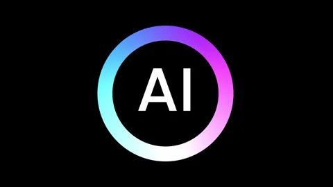 4K AI Typographic Logo Gradient Circular Illustration Motion Loop Stock Footage 339267470