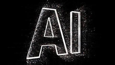 4k AI word artificial intelligence cloud,design animation,binary computer code. Stock Footage 115474543