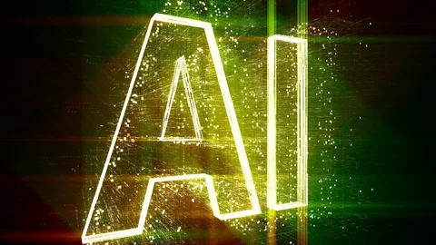 4k AI word artificial intelligence cloud,design animation,binary computer code. Stock Footage 115474560