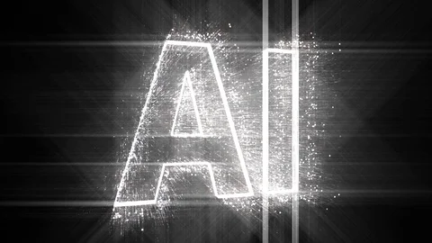 4k AI word artificial intelligence cloud,design animation,binary computer code. Stock Footage 115474744