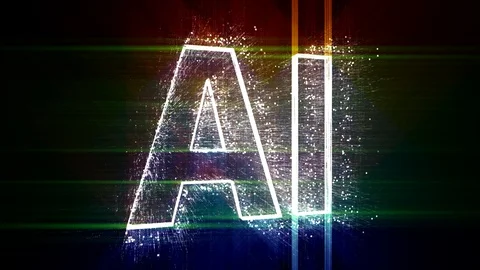 4k AI word artificial intelligence cloud,design animation,binary computer code. Stock Footage 115474763