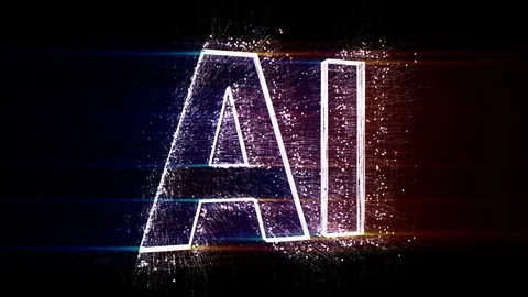 4k AI word artificial intelligence cloud,design animation,binary computer code. Stock Footage 115474924