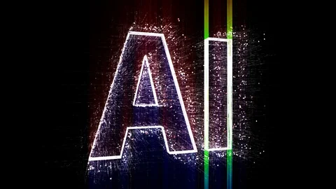 4k AI word artificial intelligence cloud,design animation,binary computer code. Stock Footage 115474953