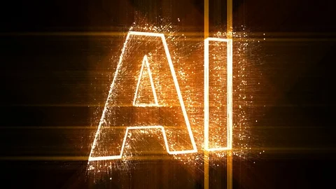 4k AI word artificial intelligence cloud,design animation,binary computer code. Stock Footage 115474991