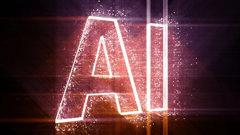 4k AI word artificial intelligence cloud,design animation,binary computer code. Stock Footage 115475050
