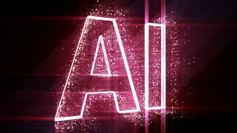 4k AI word artificial intelligence cloud,design animation,binary computer code. Stock Footage 115475114