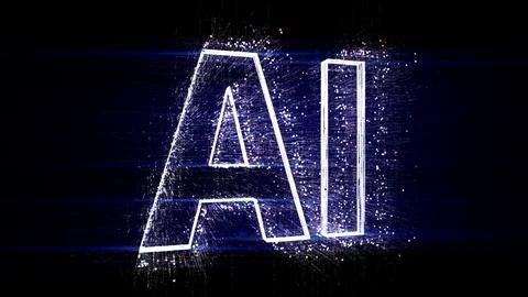 4k AI word artificial intelligence cloud,design animation,binary computer code. Stock Footage 115475131
