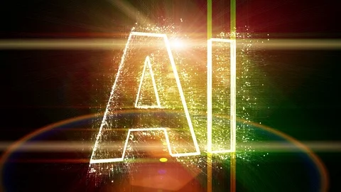 4k AI word artificial intelligence cloud,design animation,binary computer code. Stock Footage 115475342