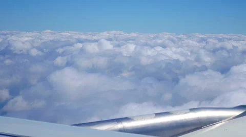 4K, Airplane flying thru clouds Stock Footage 53222674