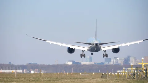 4K Airplane landing Stock Footage 88435844
