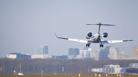 4K Airplane landing  Stock Footage 88436175