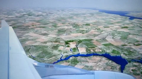 4k airplane model 3d render flying map airbus plane computer generated Stock Footage 56667662