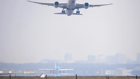 4K Airplane take off Stock Footage 87032717